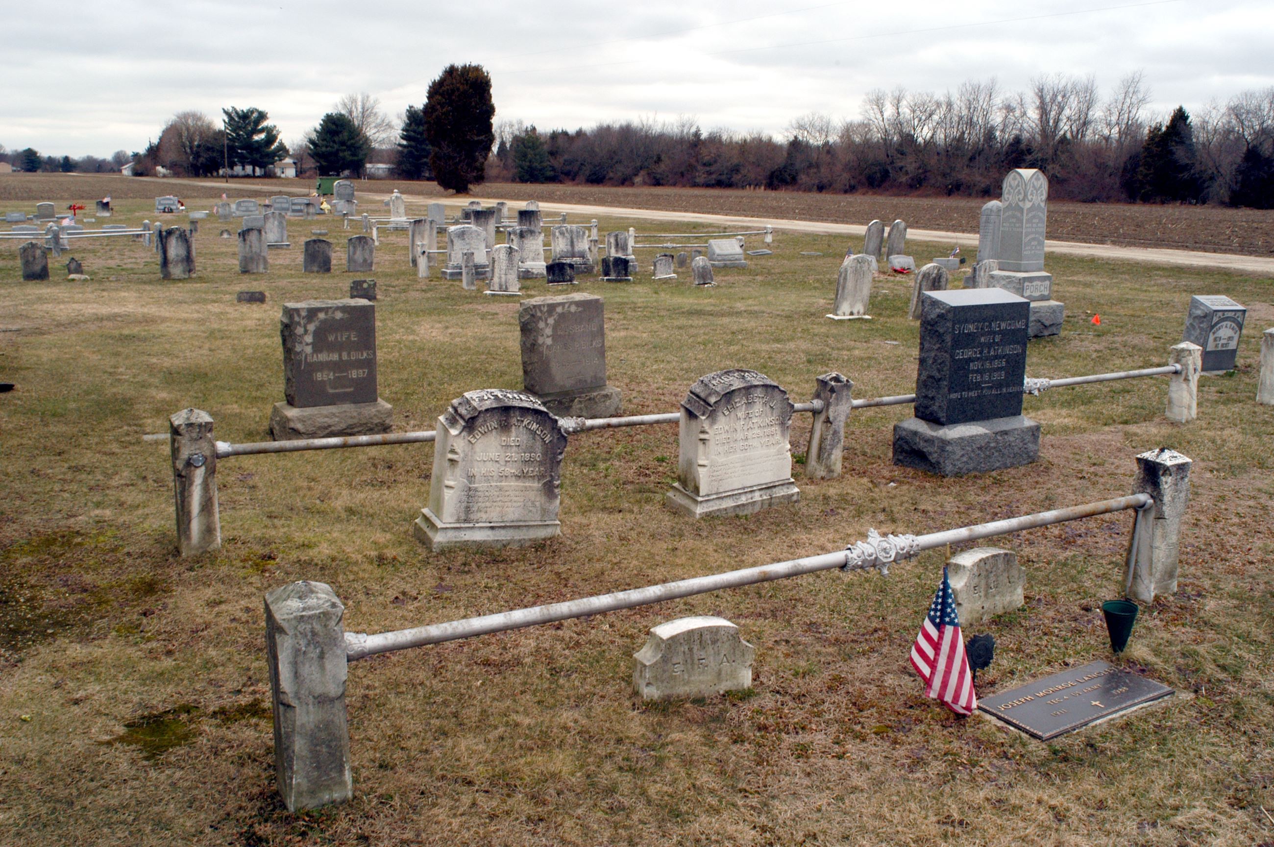 Graveyard with American Flag
