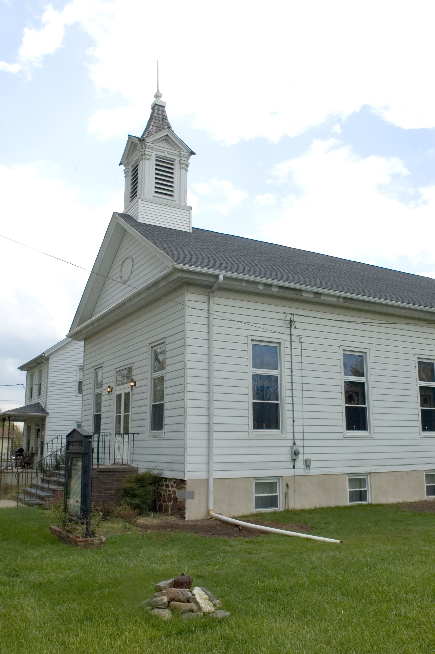 Side View of White Church