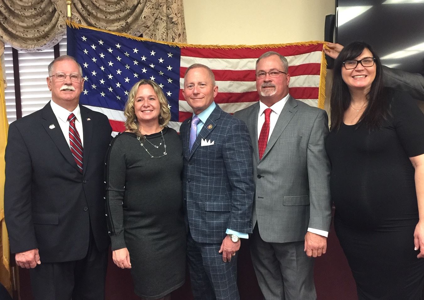 Jeff Van Drew standing with Township Committee