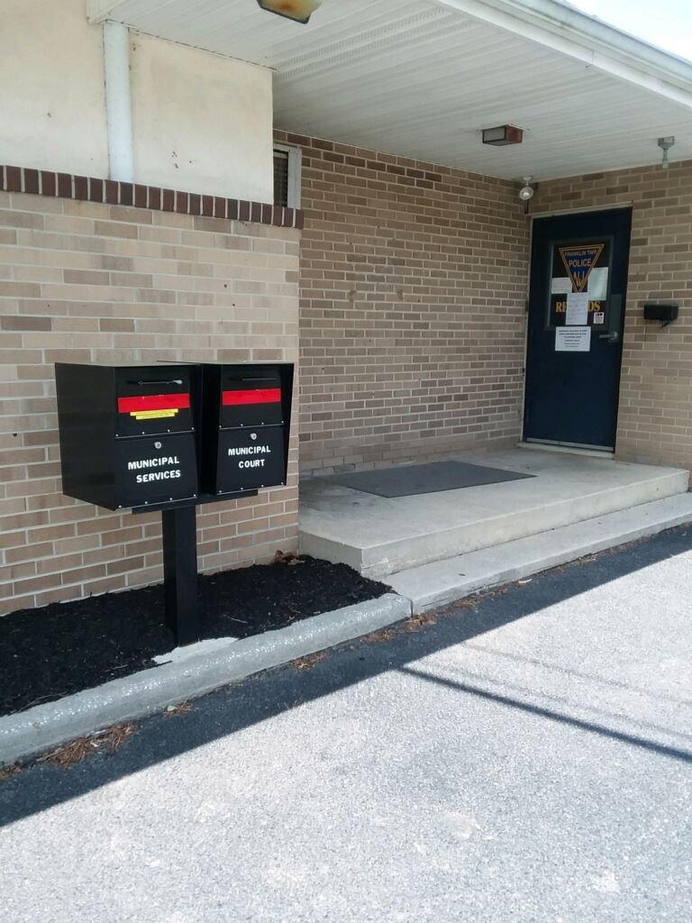 Township Drop Boxes in front of Police Department Building