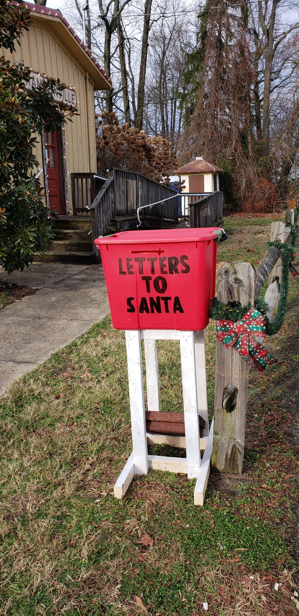 Santa Mailbox at Train Station on Coles Mill Road