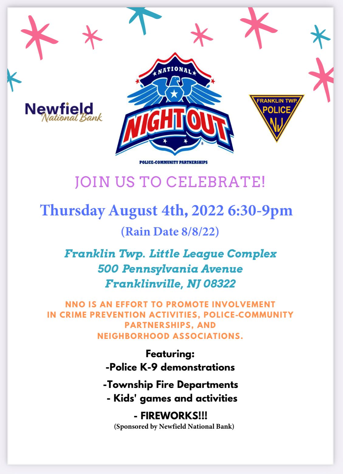2022 National Night Out Flier August 4