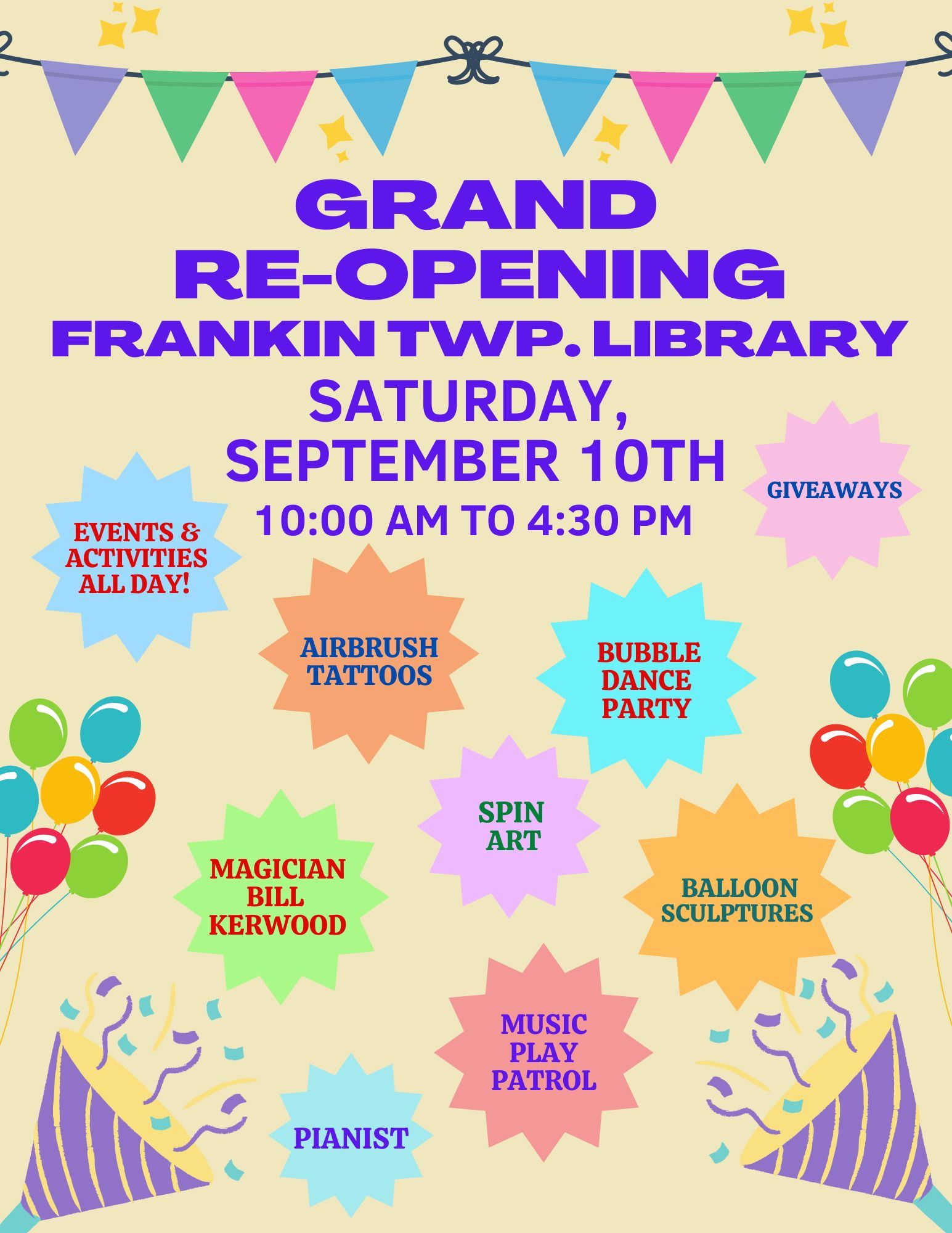 Library Reopening Flier 2022
