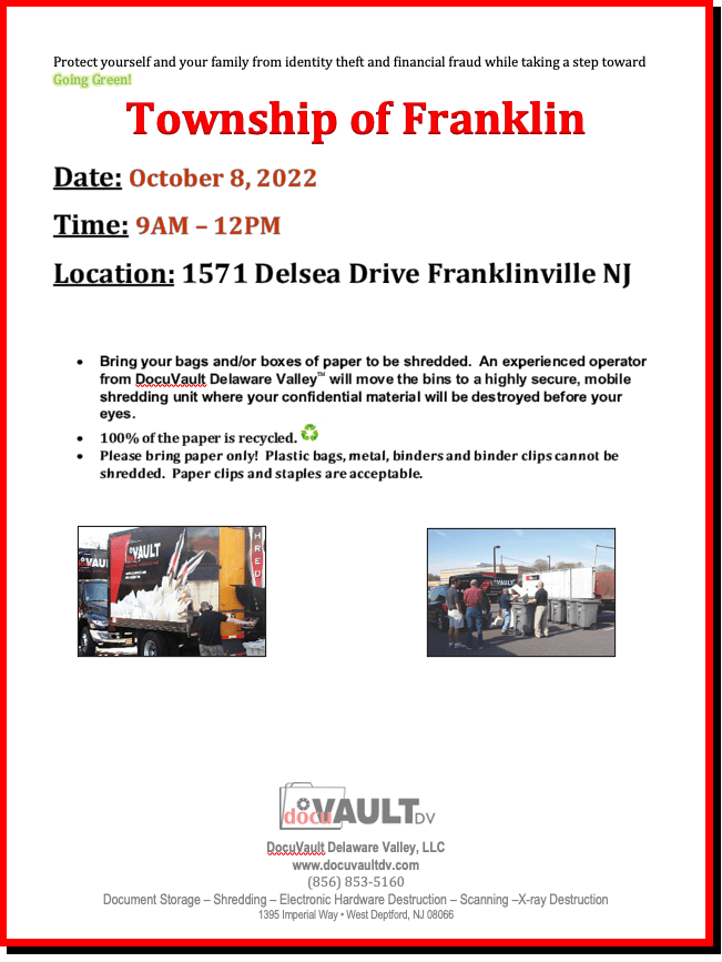 October 8, 2022 Shredding Event Flier