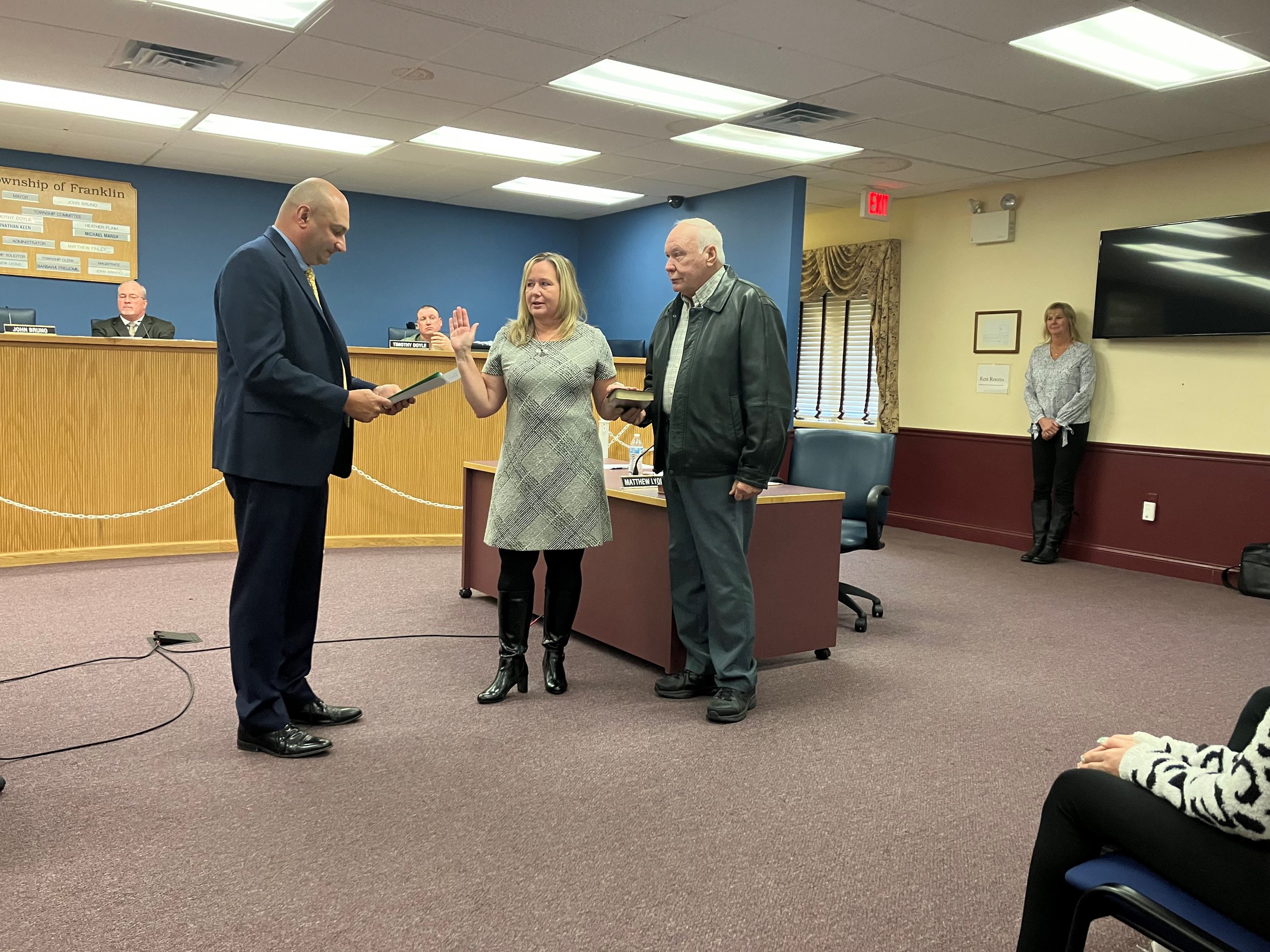 Heather Flaim Sworn in as Deputy Mayor by Assemblyman Torrissi