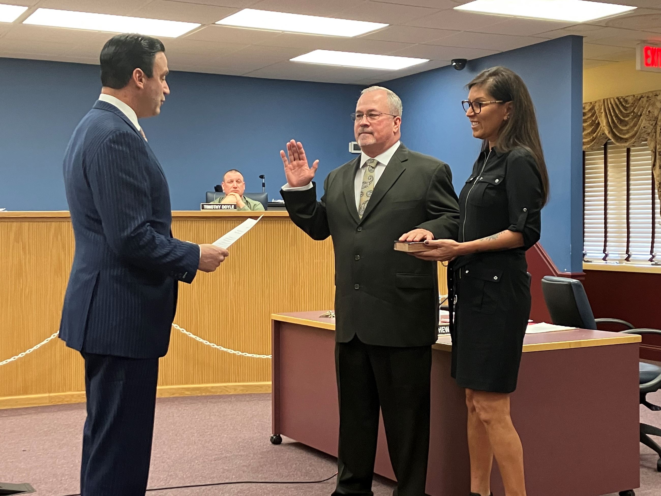 Jake Bruno Sorn in as Mayor by Senator Testa 