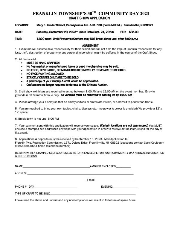 2023 Community Day Crafter Application