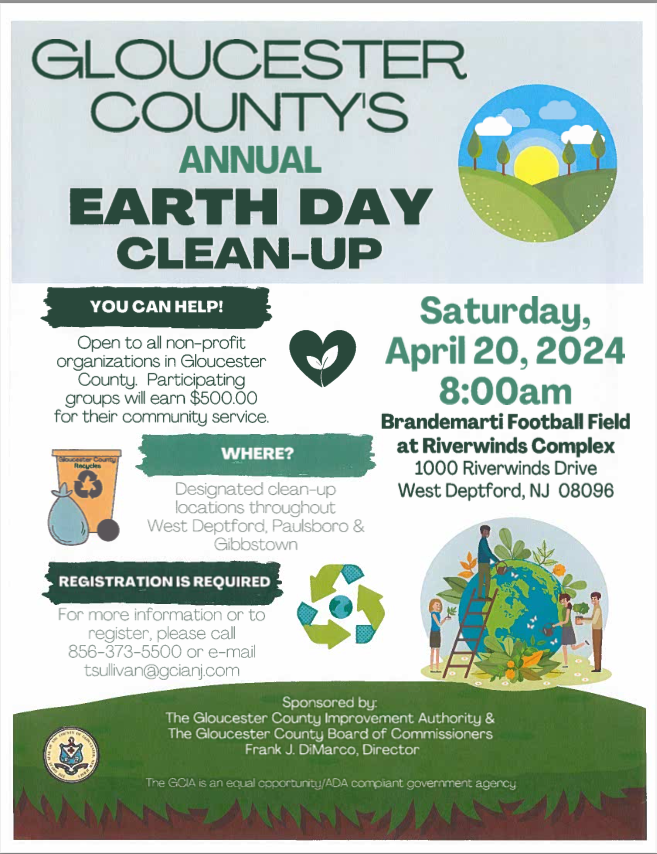 2024 Earth Day Gloucester County Cleanup Flier