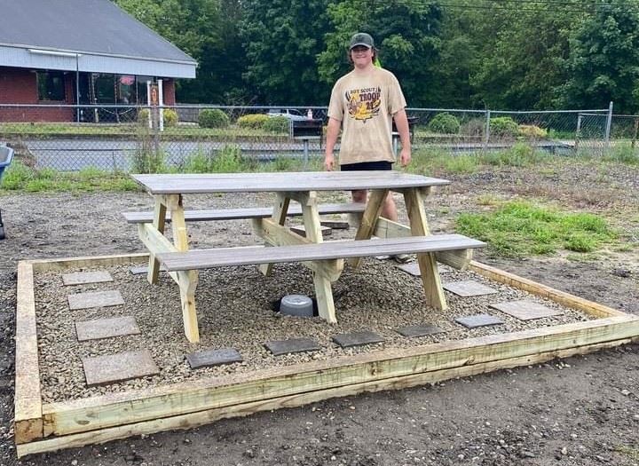 Sean Annuzzi with Picnic Table