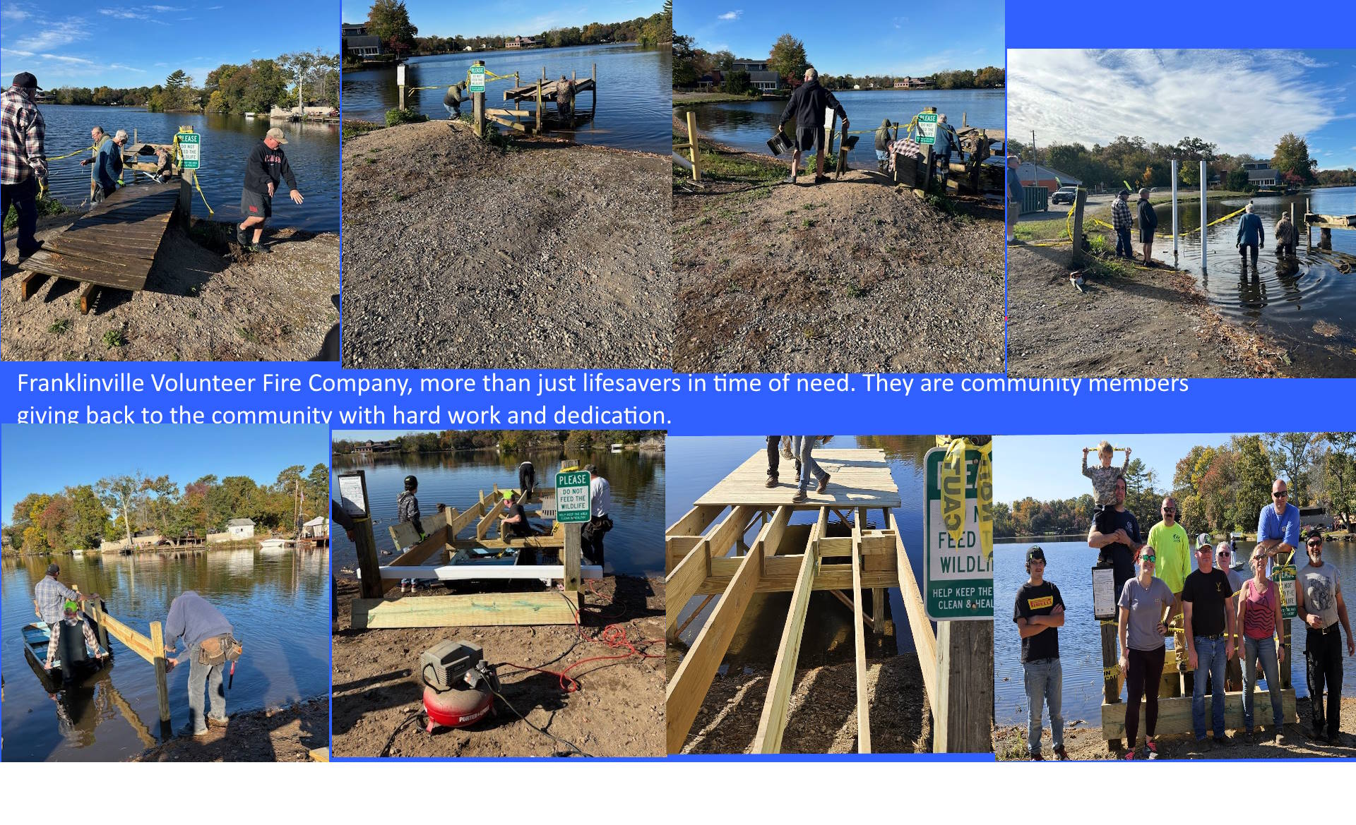 New Iona Lake Dock built by Franklinville Fire Dept